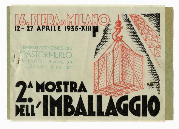 MANLIO PARRINI : Volantino per la seconda mostra dell'imballaggio.  - Asta Arte Antica, Moderna e Contemporanea [Parte II] - Associazione Nazionale - Case d'Asta italiane