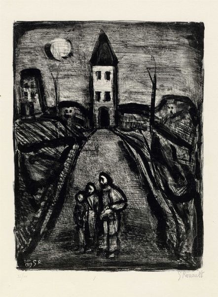 GEORGES ROUAULT : Lotto composto di 2 incisioni provenienti dalla suite La Petite Banlieu.  - Asta Arte Antica, Moderna e Contemporanea [Parte II] - Associazione Nazionale - Case d'Asta italiane