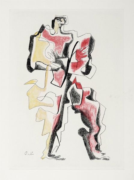 OSSIP ZADKINE : Personaggio rosso e giallo.  - Asta Arte Antica, Moderna e Contemporanea [Parte II] - Associazione Nazionale - Case d'Asta italiane