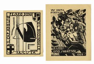 Lotto composto di 29 ex libris di soggetto fascista.  - Asta Arte Antica, Moderna e Contemporanea [Parte II] - Associazione Nazionale - Case d'Asta italiane