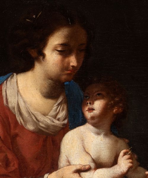 Artista attivo a Napoli, metà XVII secolo : Matrimonio mistico di Santa Caterina  - Asta Dipinti, disegni e sculture dal XIV al XIX secolo - Associazione Nazionale - Case d'Asta italiane