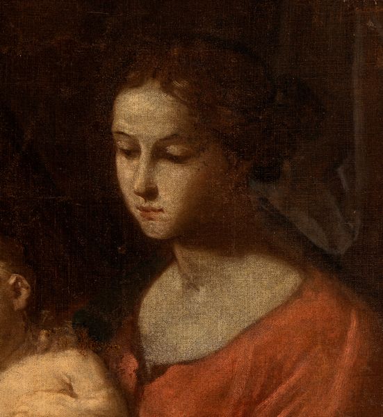 Simone Cantarini Il Pesarese : Sacra Famiglia con Santa Elisabetta e San Giovannino  - Asta Dipinti, disegni e sculture dal XIV al XIX secolo - Associazione Nazionale - Case d'Asta italiane