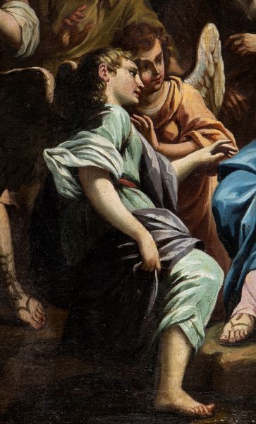 Artista attivo a Roma, inizio XVIII secolo : a) Natività; b) Adorazione dei pastori. Coppia di dipinti  - Asta Dipinti, disegni e sculture dal XIV al XIX secolo - Associazione Nazionale - Case d'Asta italiane