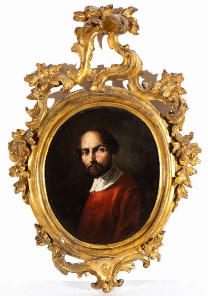 Artista fiammingo, XVII secolo : a) Ritratto virile con cappello rosso; b) Ritratto virile in giubba rossa. Coppia di dipinti  - Asta Dipinti, disegni e sculture dal XIV al XIX secolo - Associazione Nazionale - Case d'Asta italiane