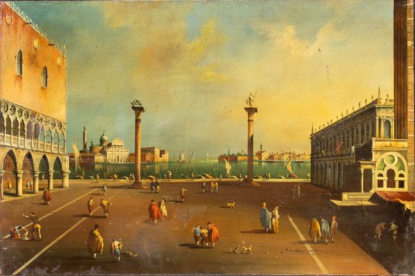 Artista italiano, fine XIX - XX secolo : Veduta di Piazzetta San Marco con la Loggetta del Sansovino  - Asta Dipinti, disegni e sculture dal XIV al XIX secolo - Associazione Nazionale - Case d'Asta italiane