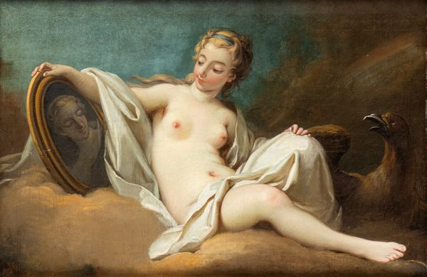 Artista francese, XVIII secolo : Venere allo specchio  - Asta Dipinti, disegni e sculture dal XIV al XIX secolo - Associazione Nazionale - Case d'Asta italiane