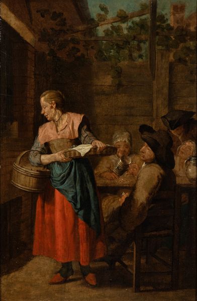 Jan Josef Horeemans, Attribuito a : Scena d'osteria  - Asta Dipinti, disegni e sculture dal XIV al XIX secolo - Associazione Nazionale - Case d'Asta italiane