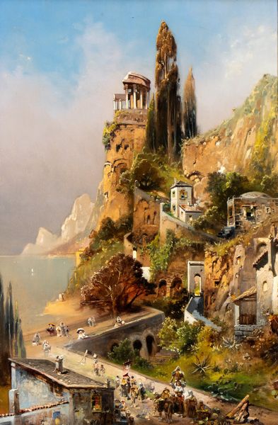 Robert Alott : Veduta di Positano  - Asta Dipinti, disegni e sculture dal XIV al XIX secolo - Associazione Nazionale - Case d'Asta italiane