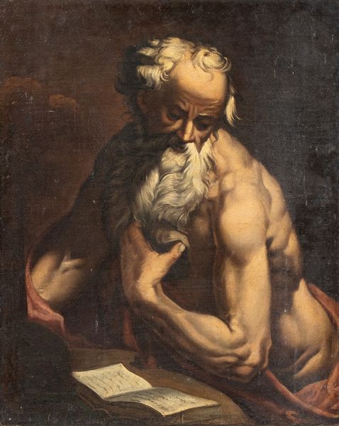 Scuola romana, seconda metà XVII secolo : San Girolamo penitente  - Asta Dipinti, disegni e sculture dal XIV al XIX secolo - Associazione Nazionale - Case d'Asta italiane