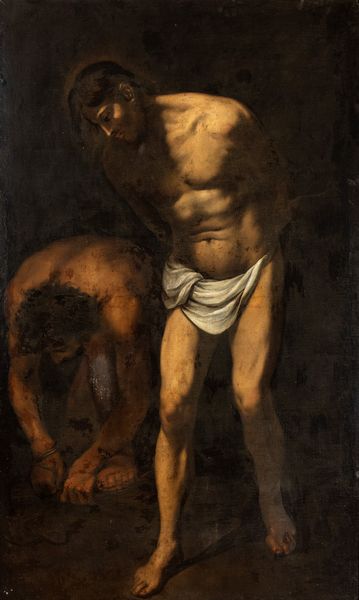 Artista caravaggesco attivo a Napoli, primi decenni XVII secolo : Flagellazione di Cristo  - Asta Dipinti, disegni e sculture dal XIV al XIX secolo - Associazione Nazionale - Case d'Asta italiane