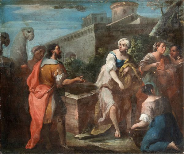 Scuola napoletana, XVIII secolo : Rebecca al pozzo  - Asta Dipinti, disegni e sculture dal XIV al XIX secolo - Associazione Nazionale - Case d'Asta italiane