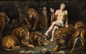Peter Paul Rubens, Scuola di - Daniele nella fossa dei leoni