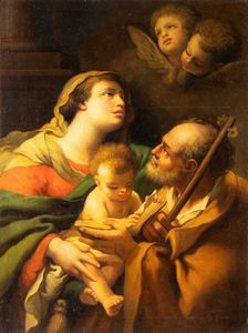 Mauro Gandolfi, Attribuito a - Sacra Famiglia con angeli