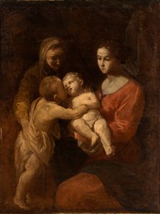 Simone Cantarini Il Pesarese - Sacra Famiglia con Santa Elisabetta e San Giovannino
