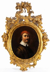 Artista fiammingo, XVII secolo : a) Ritratto virile con cappello rosso; b) Ritratto virile in giubba rossa. Coppia di dipinti  - Asta Dipinti, disegni e sculture dal XIV al XIX secolo - Associazione Nazionale - Case d'Asta italiane