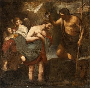 Artista romano, seconda metà XVII secolo - Battesimo di Cristo