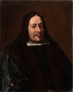 Artista olandese, XVII secolo - Ritratto di gentiluomo con baffi