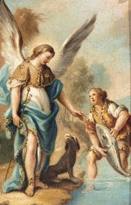 Scuola napoletana, XVIII secolo - Tobia e l'angelo