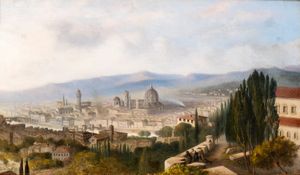 Artista italiano, XIX secolo - Veduta di Firenze da San Miniato