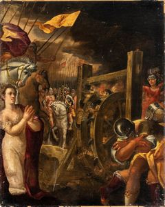 Artista veneziano, fine XVI - inizio XVII secolo - Martirio di Santa Caterina d'Alessandria