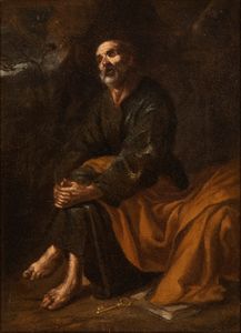 Artista napoletano, XVII secolo - Il pentimento di San Pietro