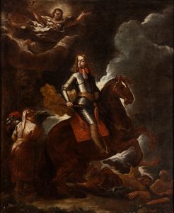 Luca Giordano, Bottega di - Ritratto equestre di Carlo II
