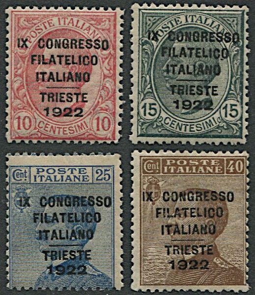 1922, Regno dItalia, IX Congresso Filatelico Italiano - Trieste 1922  - Asta Filatelia - Associazione Nazionale - Case d'Asta italiane