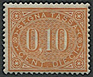 1829, Regno dItalia, Segnatasse, 10c. bruno arancio  - Asta Filatelia - Associazione Nazionale - Case d'Asta italiane