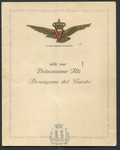 1934, Cartoncino di quattro pagine datato a stampa XI novembre XIII (cm. 15 x 12)  - Asta Filatelia - Associazione Nazionale - Case d'Asta italiane