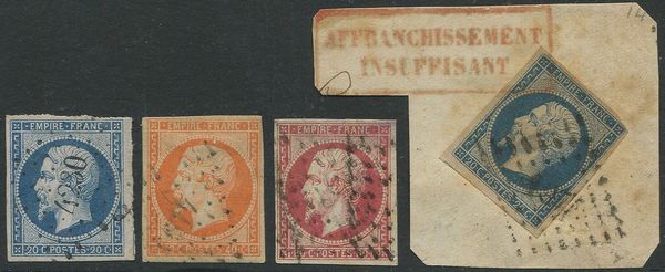 1860, Francia, effigie di Napoleone III, legenda Empire Franc.  - Asta Filatelia - Associazione Nazionale - Case d'Asta italiane