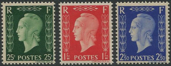 1945, Francia, non emessi, serie di 6 valori  - Asta Filatelia - Associazione Nazionale - Case d'Asta italiane