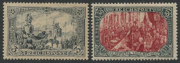 1900, Germania Reich, alti valori, Reichpost  - Asta Filatelia - Associazione Nazionale - Case d'Asta italiane