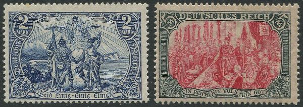 1902, Germania, Deutsches Reich, 2 valori  - Asta Filatelia - Associazione Nazionale - Case d'Asta italiane