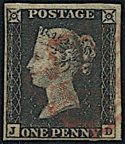 1840, Great Britain, one Penny Black (JD)  - Asta Filatelia - Associazione Nazionale - Case d'Asta italiane