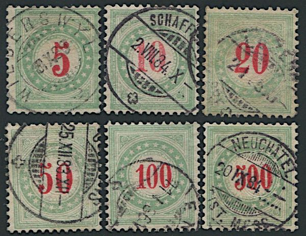 1883, Svizzera, segnatasse  - Asta Filatelia - Associazione Nazionale - Case d'Asta italiane