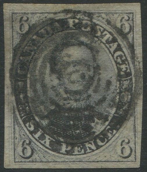 1851, Canada, 6d. slate-violet  - Asta Filatelia - Associazione Nazionale - Case d'Asta italiane