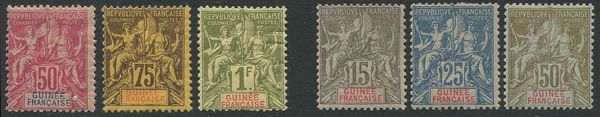 1892/1900, Guinee Franaise, 2 sets:  - Asta Filatelia - Associazione Nazionale - Case d'Asta italiane