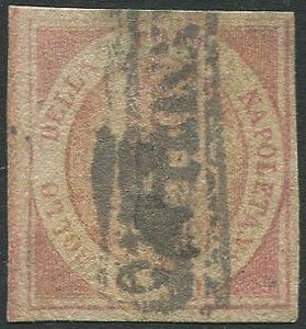 1858, Regno di Napoli, 50 gr. rosa lillaceo (S. 14)  - Asta Filatelia - Associazione Nazionale - Case d'Asta italiane