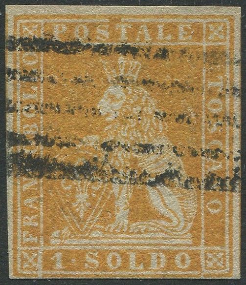 1851/52, Toscana 1 soldo ocra su grigio  - Asta Filatelia - Associazione Nazionale - Case d'Asta italiane