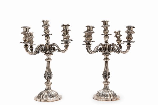 Coppia di candelabri  - Asta Argenti - Associazione Nazionale - Case d'Asta italiane