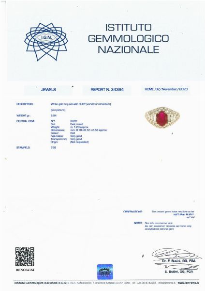 ANELLO CON RUBINO E DIAMANTI  - Asta Gioielli - Associazione Nazionale - Case d'Asta italiane