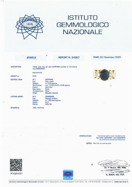 ANELLO CON ZAFFIRO E DIAMANTI  - Asta Gioielli - Associazione Nazionale - Case d'Asta italiane