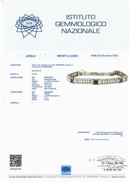 IMPORTANTE COLLIER DE CHIEN CON ZAFFIRI E DIAMANTI  - Asta Gioielli - Associazione Nazionale - Case d'Asta italiane