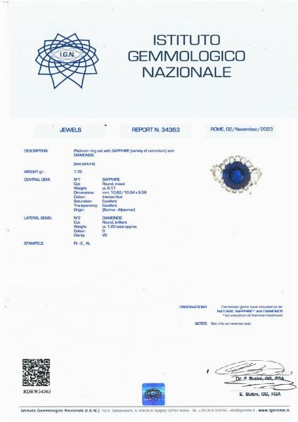 ANELLO CON ZAFFIRO BIRMANO E DIAMANTI  - Asta Gioielli - Associazione Nazionale - Case d'Asta italiane