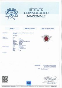 ANELLO CON RUBINO BIRMANO E DIAMANTI  - Asta Gioielli - Associazione Nazionale - Case d'Asta italiane