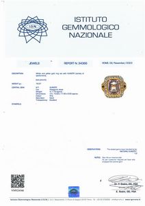 ANELLO CON KUNZITE E DIAMANTI  - Asta Gioielli - Associazione Nazionale - Case d'Asta italiane