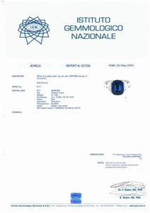 ANELLO CON ZAFFIRO CEYLON E DIAMANTI  - Asta Gioielli - Associazione Nazionale - Case d'Asta italiane