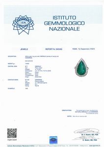 ANELLO CON SMERALDO COLOMBIANO E DIAMANTI  - Asta Gioielli - Associazione Nazionale - Case d'Asta italiane