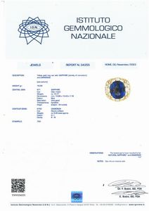 ANELLO CON ZAFFIRO E DIAMANTI  - Asta Gioielli - Associazione Nazionale - Case d'Asta italiane