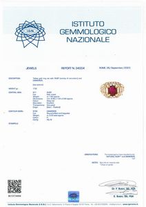 ANELLO CON RUBINO E DIAMANTI  - Asta Gioielli - Associazione Nazionale - Case d'Asta italiane